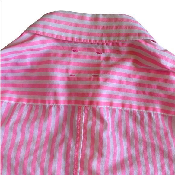 ⭐️⭐️HOST PICK⭐️⭐️ EUC Pink Tartan pink and white striped shirt - Picture 5 of 10
